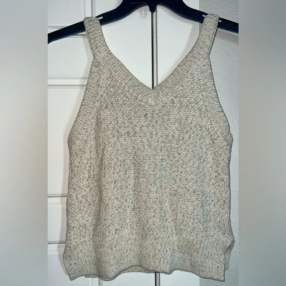 Madewell Knitted Sleeves button up sweater tank top cream Size XXS! - Picture 4 of 6